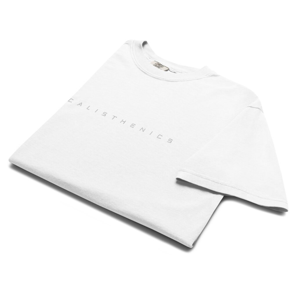 Home calisthenics t shirt / white embroidered