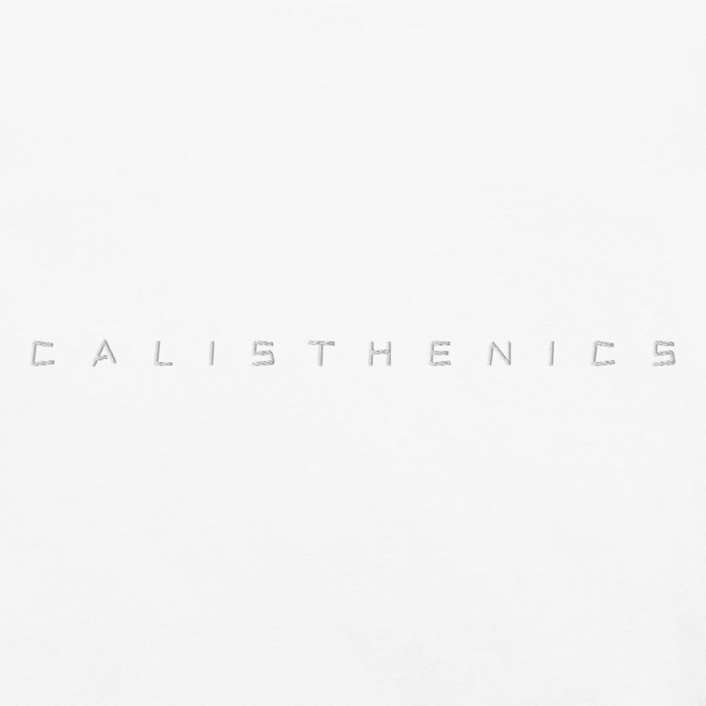 Home calisthenics t shirt / white embroidered