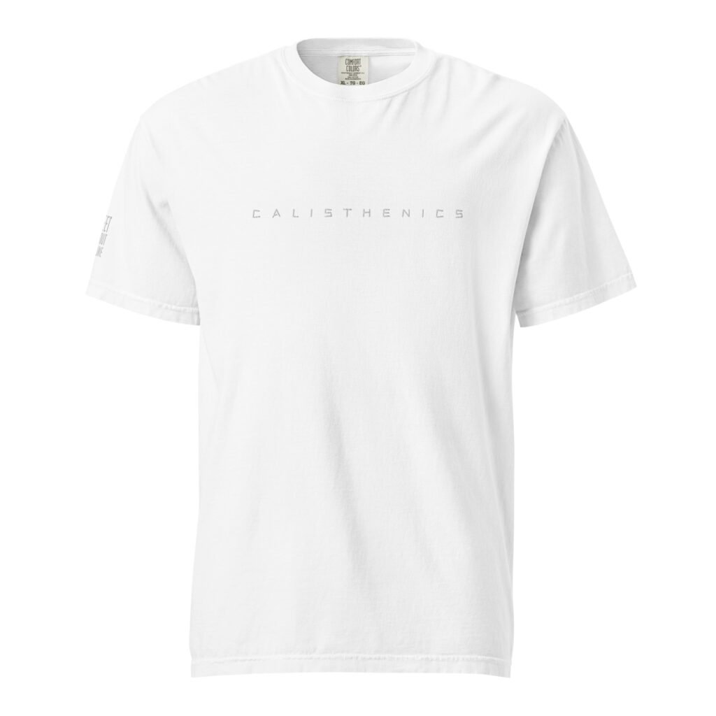 Home calisthenics t shirt / white embroidered