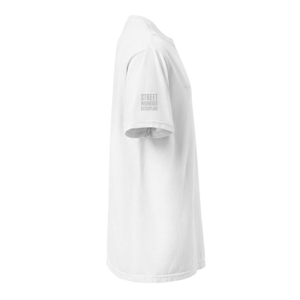 Home calisthenics t shirt / white embroidered